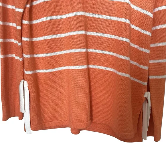 J Jill Sweater Women‎ Sz XS Orange Knit Cotton Stripes Office Career Tunic EUC - Picture 5 of 10